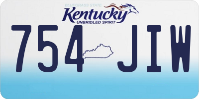 KY license plate 754JIW