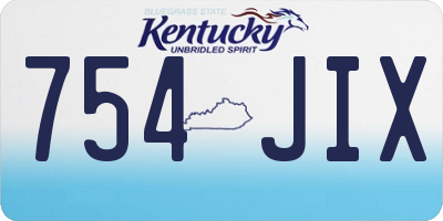 KY license plate 754JIX