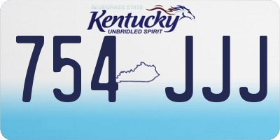 KY license plate 754JJJ