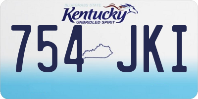 KY license plate 754JKI
