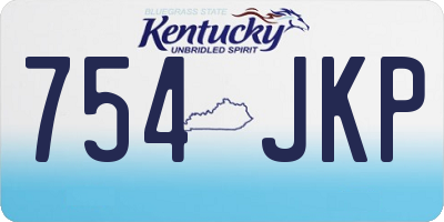 KY license plate 754JKP