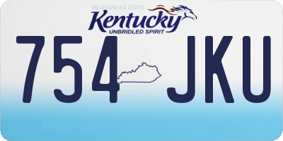 KY license plate 754JKU