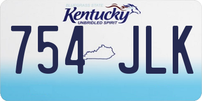 KY license plate 754JLK