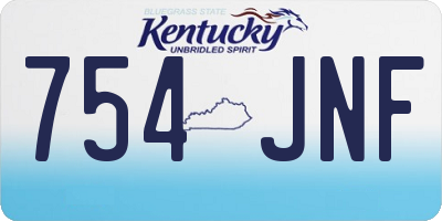 KY license plate 754JNF