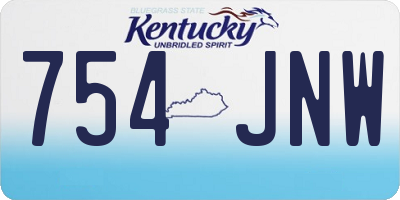 KY license plate 754JNW