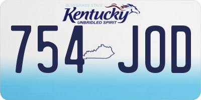 KY license plate 754JOD