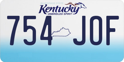 KY license plate 754JOF