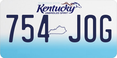 KY license plate 754JOG
