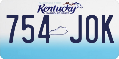 KY license plate 754JOK