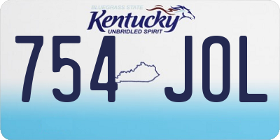 KY license plate 754JOL