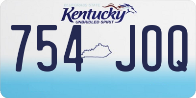 KY license plate 754JOQ