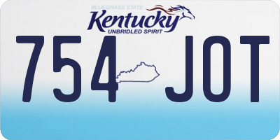 KY license plate 754JOT