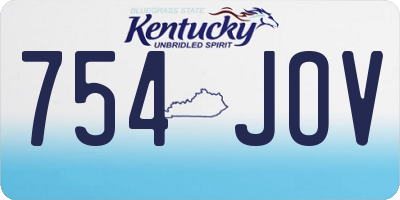 KY license plate 754JOV