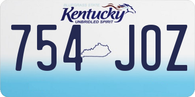 KY license plate 754JOZ