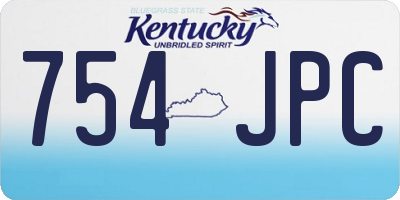 KY license plate 754JPC