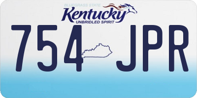 KY license plate 754JPR
