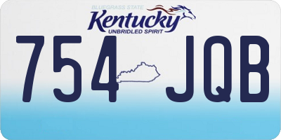 KY license plate 754JQB