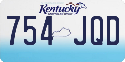 KY license plate 754JQD