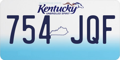 KY license plate 754JQF