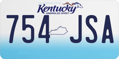 KY license plate 754JSA