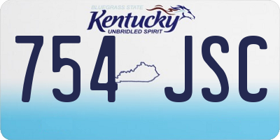 KY license plate 754JSC