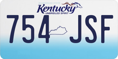 KY license plate 754JSF