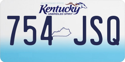KY license plate 754JSQ