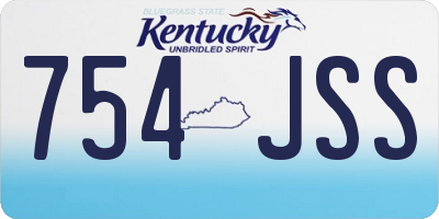 KY license plate 754JSS
