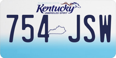 KY license plate 754JSW