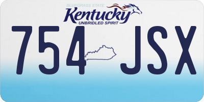 KY license plate 754JSX