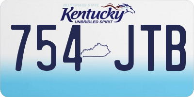 KY license plate 754JTB