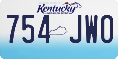 KY license plate 754JWO