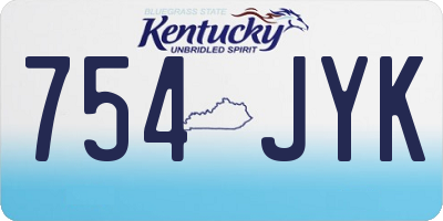 KY license plate 754JYK