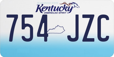 KY license plate 754JZC