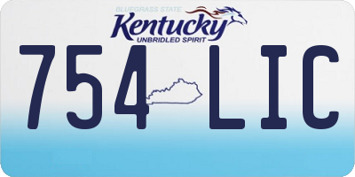 KY license plate 754LIC