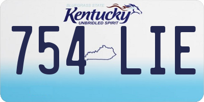 KY license plate 754LIE