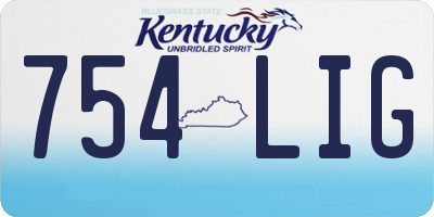 KY license plate 754LIG