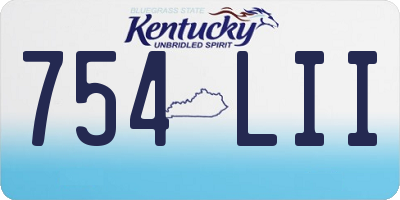 KY license plate 754LII