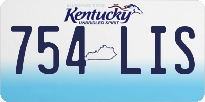 KY license plate 754LIS