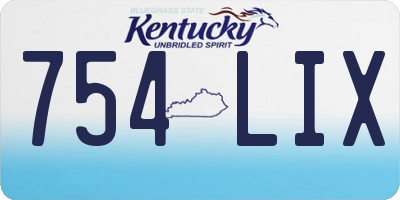 KY license plate 754LIX