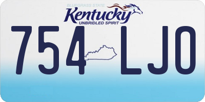 KY license plate 754LJO