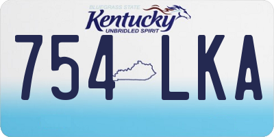 KY license plate 754LKA