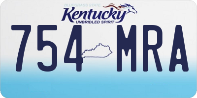 KY license plate 754MRA