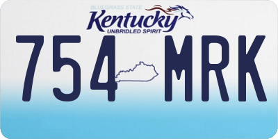 KY license plate 754MRK