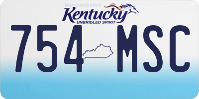 KY license plate 754MSC
