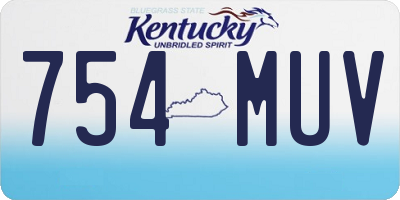 KY license plate 754MUV