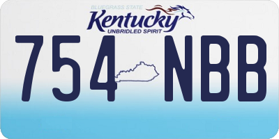 KY license plate 754NBB