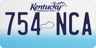 KY license plate 754NCA