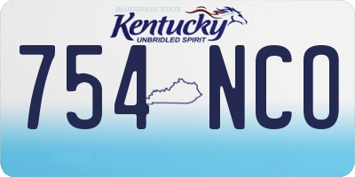 KY license plate 754NCO