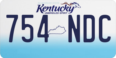 KY license plate 754NDC